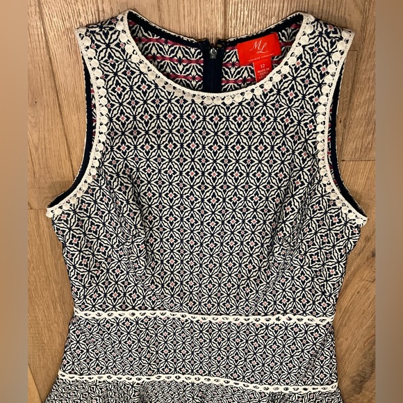 MONIQUE LHUILLIER  Anthropologie Meagan Geometric Print Dress - Picture 2 of 16